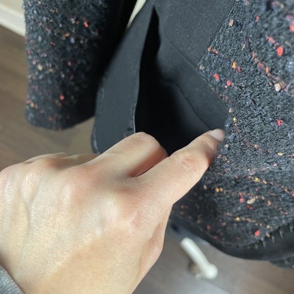 Lafayette 148 New York Black Textured Tweed Snap Up Blazer Jacket 10 Classic - Picture 4 of 10